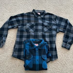 Wrangler two warm shirts. Black/grey and black/blue.
